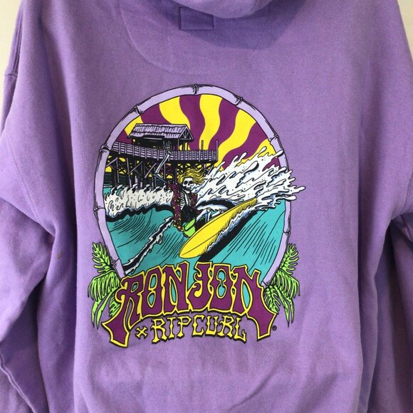 Ron Jon Rip Curl Lilac Purple Beach Hoodie Sweatshirt - Picture 3 of 5
